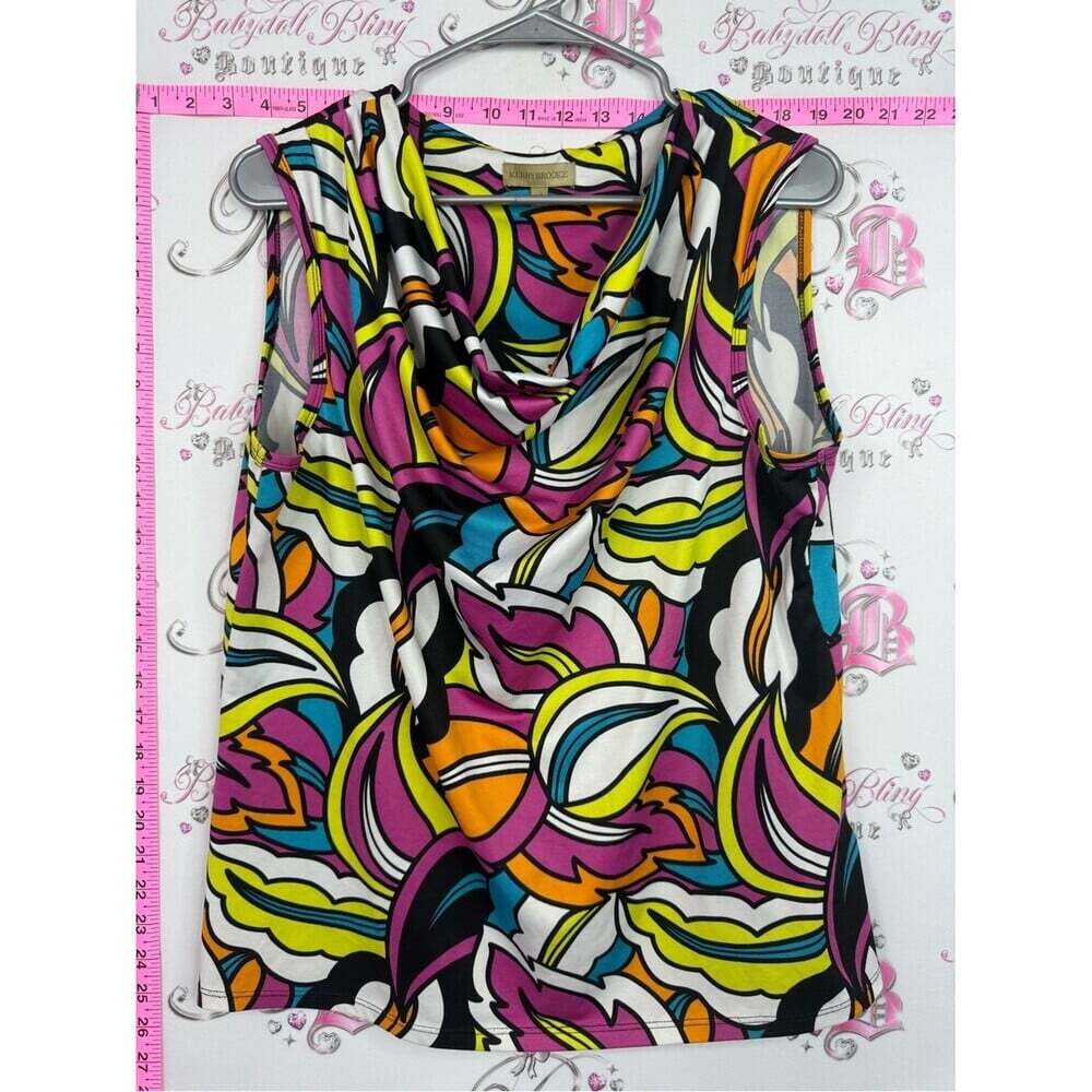 Kerrybrooke tank top swirls y2k Colorful Abstract Sleeveless Top